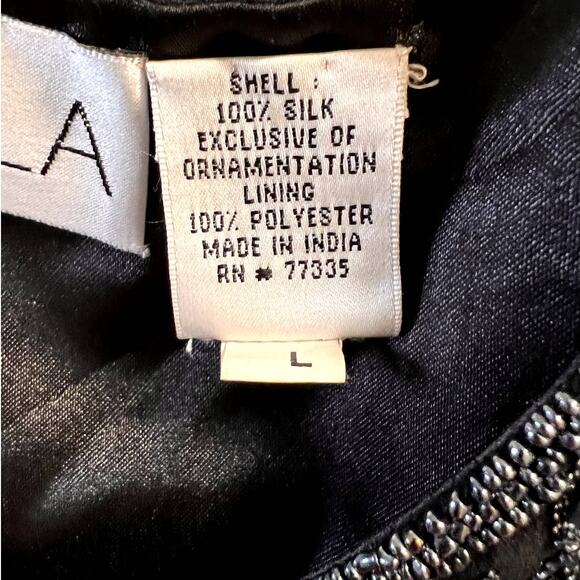 Scala, Womens Silk Beaded Black Formal Evening Jacket, Large - Picture 4 of 15